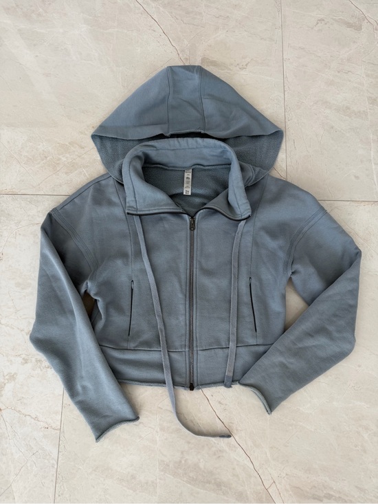 ALO Yoga Jackets & Blazers - Alo Slate Gray Zip-Up Hooded Jacket xs